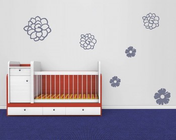 Happiness Flowers  Decals Modern Wall Art